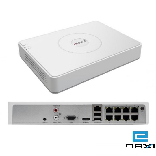 ქსელური ვიდეო ჩამწერი NVR 8CH POE, Hiwatch DS-N208P, 1sata