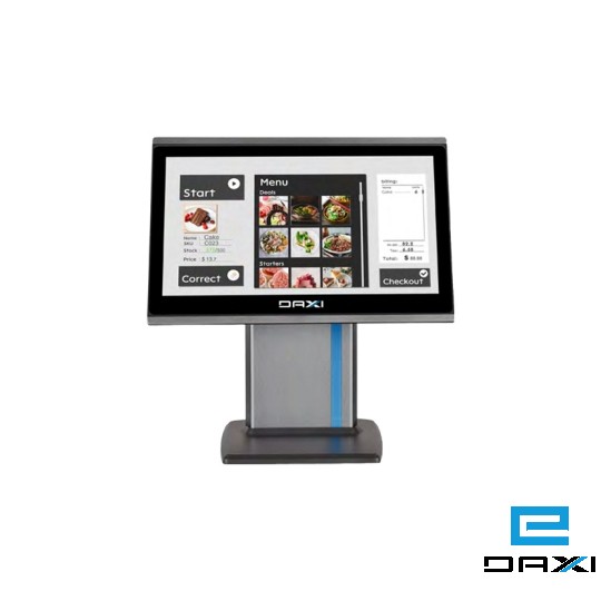 POS Terminal ZQ-T5, 15.6" Screen Touch POS Terminal J6412 CPU, 8GB, 256GB SSD plastics monitor and aluminum stand with 15.6 secondary display with Scanner and Card Reader