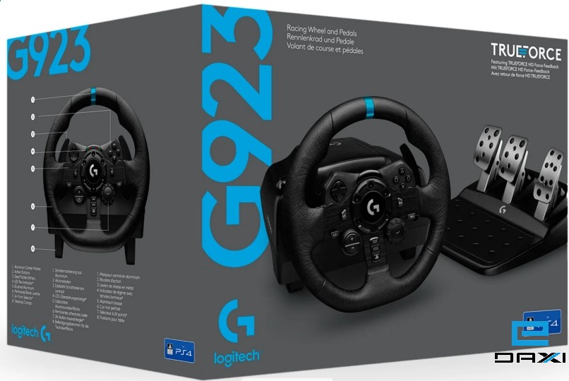 საჭე G923, LOGITECH Racing Wheel and Pedals - PC/PS - BLACK - USB - 941-000149