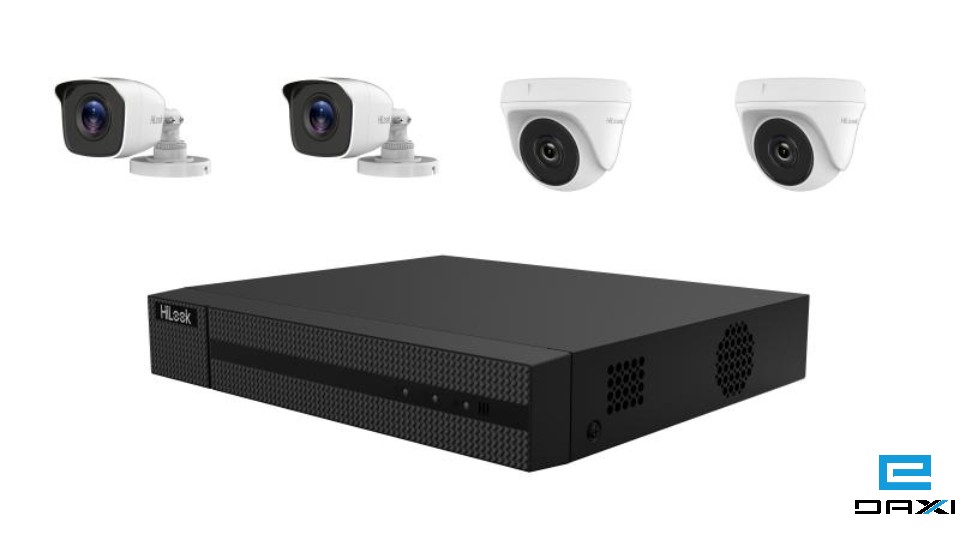 ანალოგური კამერების კომპლექტი, 4MP 2xBullet 2xDome, HiLook TK-4144MH-MH