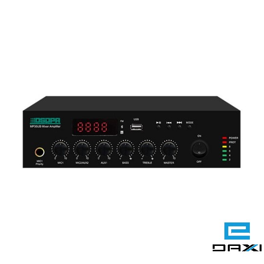 ხმის გამაძლიერებელი 60W MP60UB, USB/FM/Bluetooth/EMC/MIC1>AUX1/AUX2/MIC2