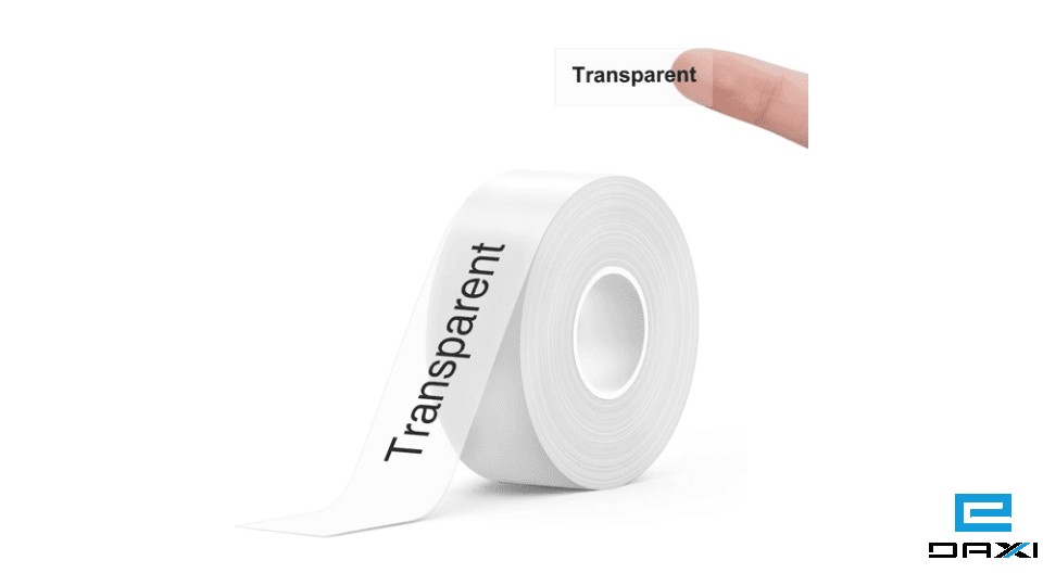 წყალგამძლე წებოვანი ეტიკეტის ქაღალდი, 15მმ*6 მეტრი, E10 ხელის პრინტერისთვის, SUPVAN BNE15*6m (გამჭირვალე)