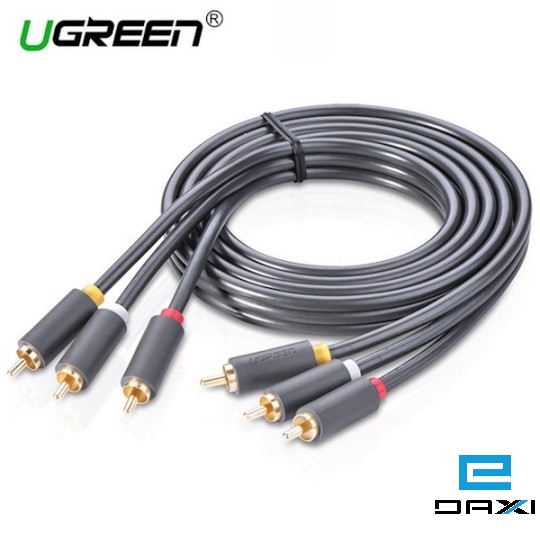 AV105 UGREEN 3RCA Male to 3RCA Male Cable 1.5m (Black) 10524