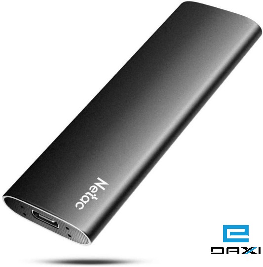 Type-C External SSD 500GB, NETAC NT01ZSLIM-500G-32BK, Z SLIM Black USB 3.2 Gen 2, R/W up to 550MB/480MB/s,with USB-C to USB-A