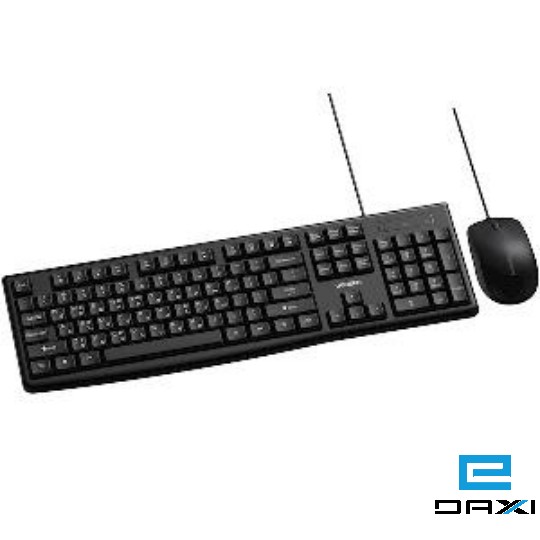 კლავიატურა და მაუსი USB UGREEN MK003, MU007 Wired Keyboard and Mouse Combo, Georgian QWERTY, 1.5m, Black (15097)