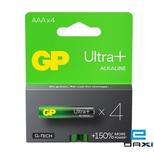 ელემენტი 1,5V (AAAx4) GP Ultra+ Alkaline GPPCA24UP178, GP 24AUP-U4, (LR03) GP 203985