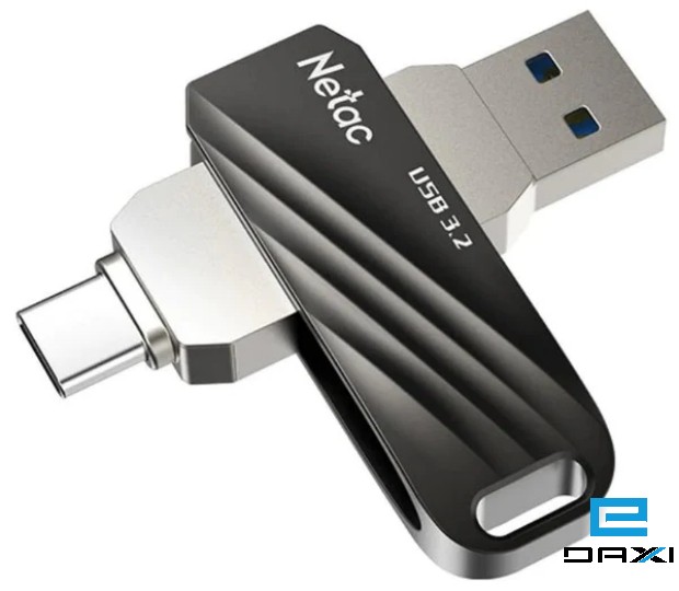 USB მეხსიერება, Netac, NT03US11C-128G-32BK,Drive 128GB, US11 USB3.0+TypeC Dual Flash