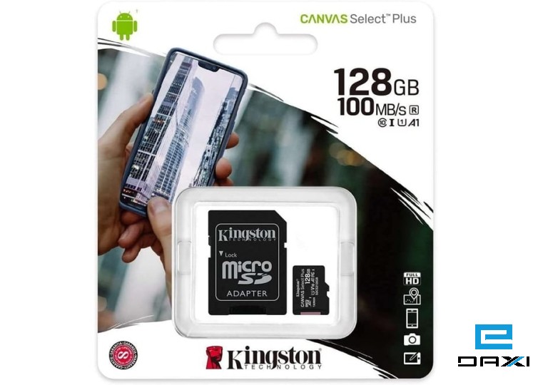 მეხსიერების ბარათი micSD 128G, Kingston SDCS2/128GBSP, Select Pls 100R C10