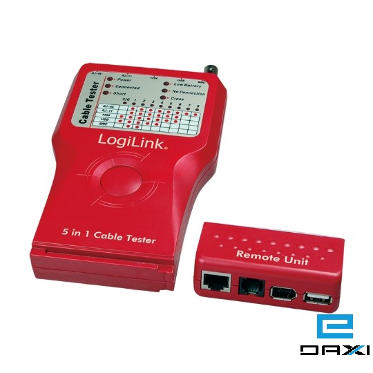 ხელსაწყო, ქსელის ტესტერი, Cable tester 5 in 1 For UTP/STP,RJ45/RJ11/RJ12,BNC/USB/IEEE1394 Cable
