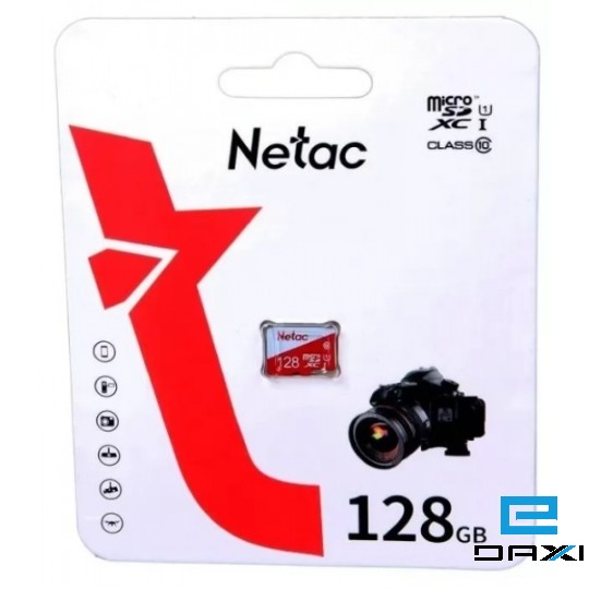 მეხსიერების ბარათი 128GB, Netac NT02P500ECO-128G-S, P500 ECO MicroSDXC U1/C10, retail pack card only