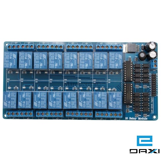 ჩამრთველი მოდული 16 არხიანი, 12V 16 Channel Relay Module With optocoupler For PIC AVR DSP ARM Arduino