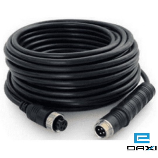 კამერის კაბელი კონექტორით, 6M hikvision AE-MC0201-6, 4 PIN, Black