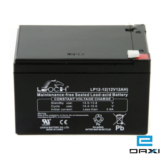 აკუმულატორი, 12V 12Ah, LP12-12, LEOCH Rechargable Battery