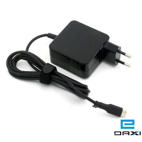 ნოუთბუქის დამტენი Type-c 65W Square of HP Lenovo AUSU 20V 3.25A Appletype-c black EU plug (238773)