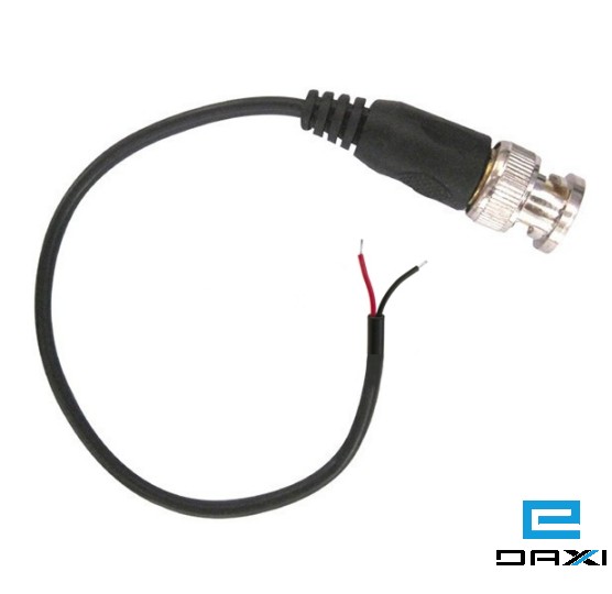 კონექტორი BNC 30მმ სადენით, (black+red)