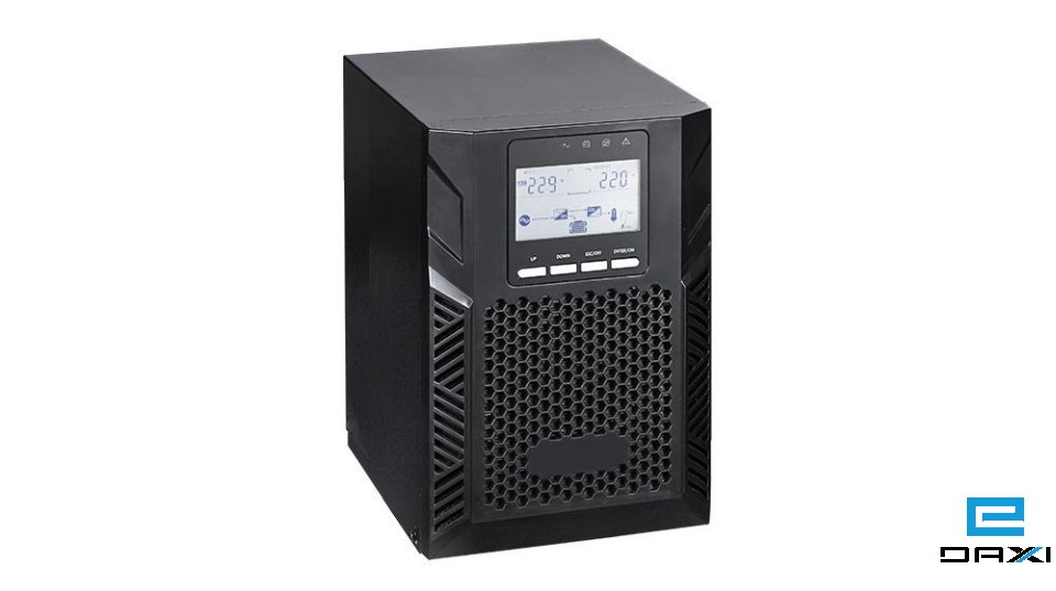 უწყვეტი კვების წყარო (UPS) - 3KVA/2.7KW On-line Tower, საჭიროებს 8 გარე მიერთების აკუმულატორს