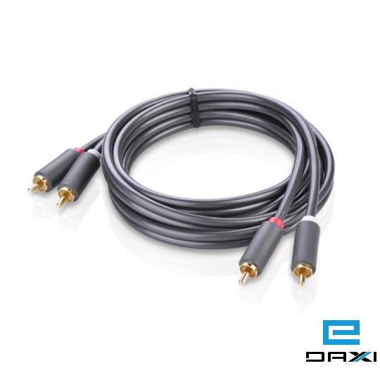 აუდიო კაბელი, 1.5m AV104 UGREEN 2RCA Male to 2RCA Male Cable (Black) (10517)