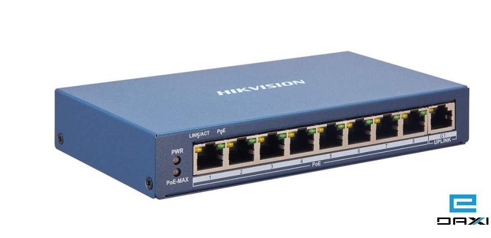 არამართვადი POE სვიჩი, 8 POE Port, Hikvision DS-3E1309P-EI