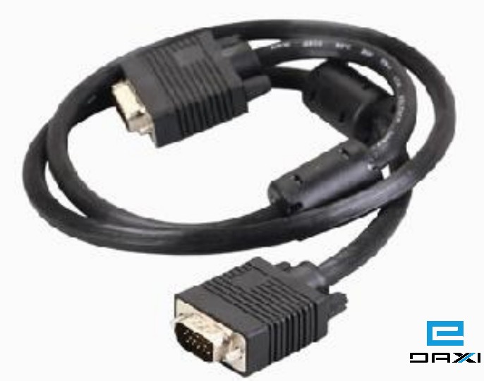 VGA Cable, 5M, KDVGA1001-5M, 3+4, Al shield,Copper,Nickel Plated Connector,double Ferrites,0.8mm