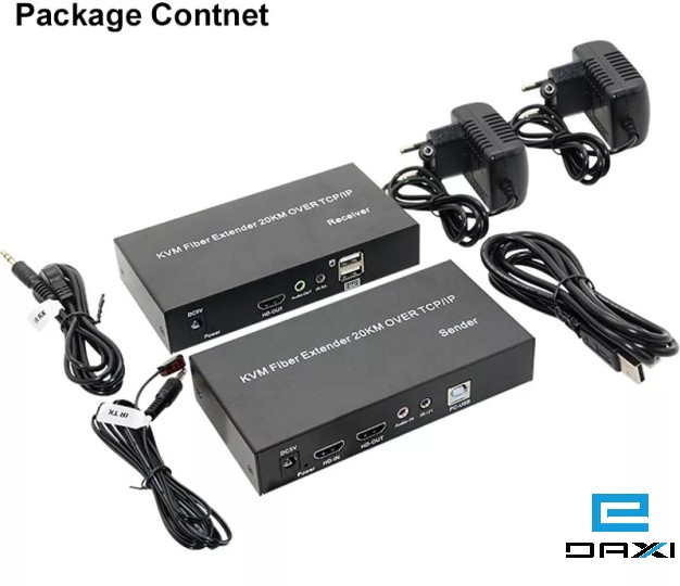 ოპტიკური HDMI KVM Extender Over SC Fiber Cable TCP/IP Video Transmitter And Receiver (20km)