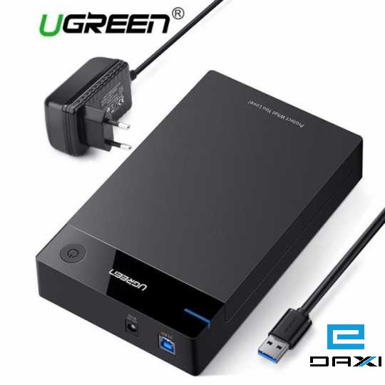 მყარი დისკის ქეისი US222 UGREEN, USB 3.5 Inch HDD Enclosure SSD SATA USB 3.0 power Adapter 50422