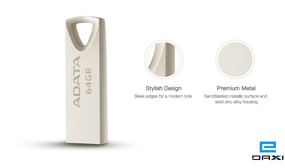 USB მეხსიერება, AUV210-64G-RGD, A-DATA, UV210-64GB-RETAILGOLDEN usb 2.0