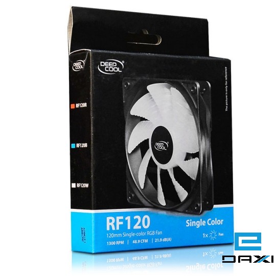 გამაგრილებელი, RF120W DEEPCOOL 120mm White LED Case Fan, 4 Ultra-Bright LED Lights, 2.88W
