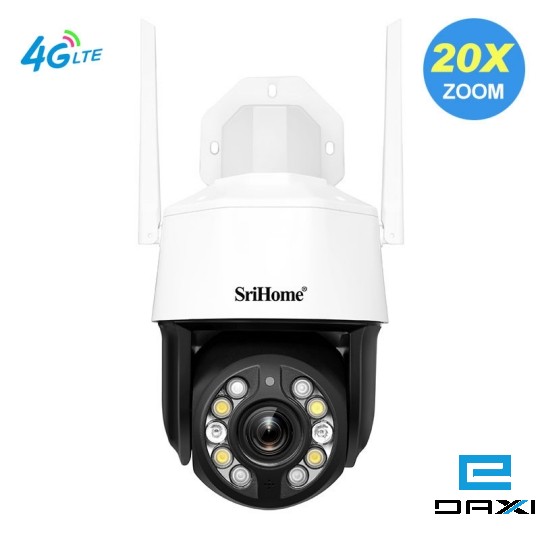სამეთვალყურეო კამერა 5MP, SriHome SH041B, PTZ 4G LTE Zoom 20X