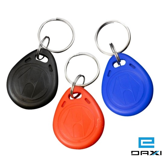 ფერადი ბრელოკი ჩიპით, RFID Keyfob Tags 13.56MHz, TK4100 Chip, HC-KF-02 (Red)