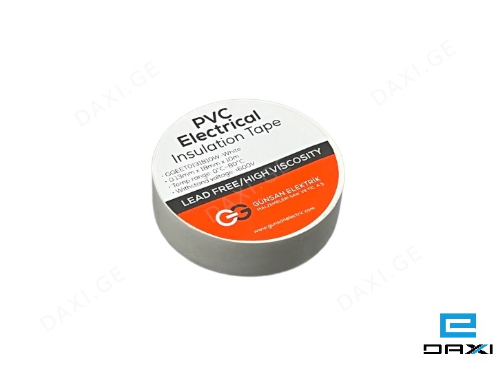 საიზოლაციო ლენტი, (შავი) 10M GUNSAN, 0.13x18MM