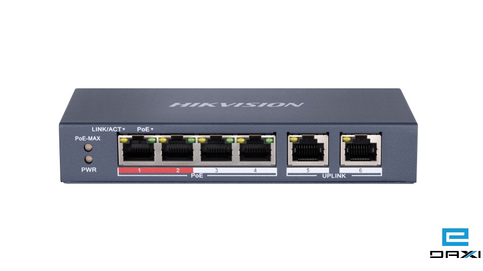 არამართვადი სვიჩი 6 Port, 4 POE, Hikvision DS-3E0106P-E/M, Unmanaged