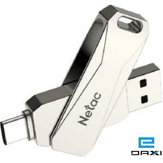 მეხსიერების ბარათი 64GB NT03U782C-064G-30PN, NETAC, U782C USB3.0+TypeC Dual Flash Drive