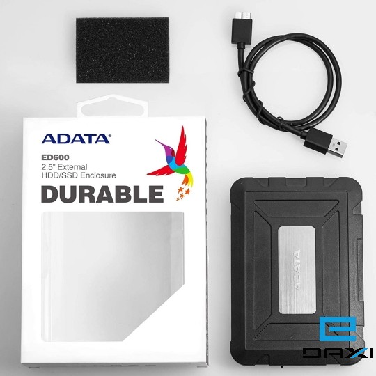 USB Box for SSD and Hard Drive, AED600-U31-CBK A-DATA 3.1-2.5 inch ,COLOR BOXBLACK