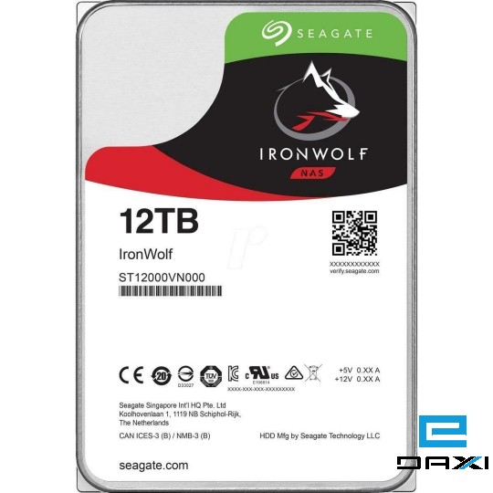 მყარი დისკი HDD 12TB, Seagate ST 12000VN0008 HDD, Hard Drive NAS Iron Wolf 7,2K RPM 3,5Internal