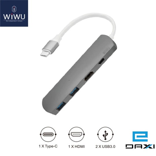 გადამყვანი USB სვიჩი, TYPE C to USB 3,0 HUB with charging capability, KDHUB5001