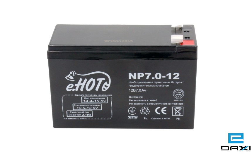 აკუმულატორი, 12V 7Ah e.HOT NP7.0-12 Rechargable Battery