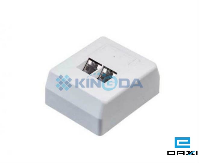 ქსელის როზეტი, KD-WP14-C5e, STP Cat5e wall mount box.German type,2 x RJ45 ports.Size:80X65X32mm