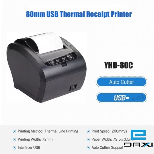 თერმული პრინტერი 80mm, YHDAA YHD-80C, USB, LAN, Thernal Printer whith auto cutter