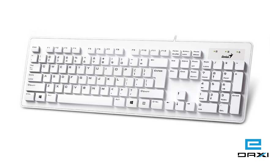 კლავიატურა, SlimStar 130, Genius, Slim Keyboard, USB White